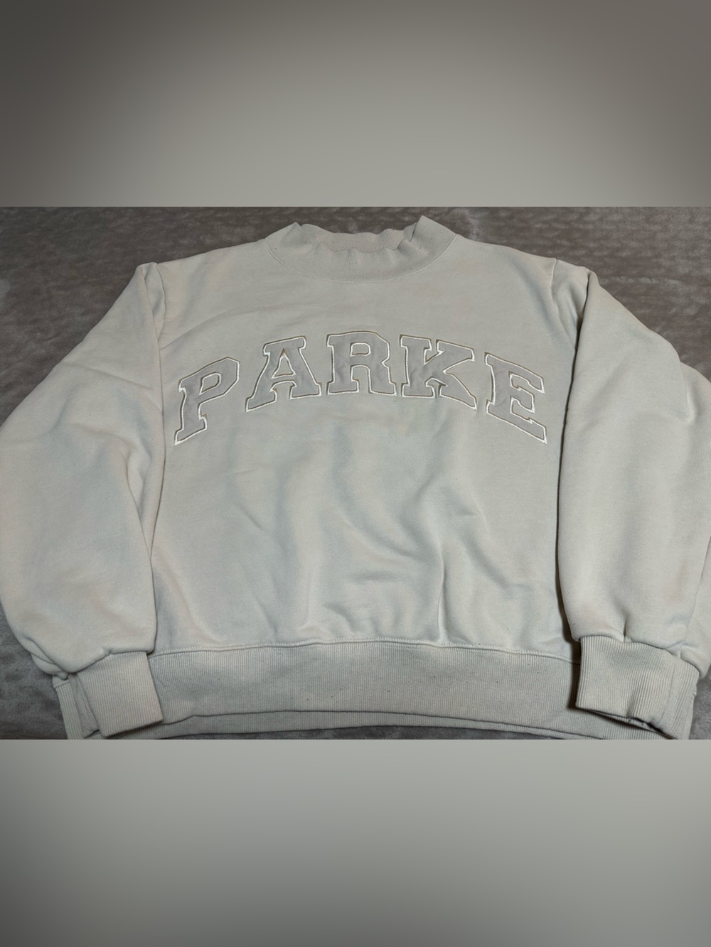 PARKER Embroidered Crewneck Sweatshirt - Light Cream
